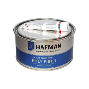 Шпатлевка автомобильная высокопрочная со стекловолокном Hafman Fiber 1 кг.