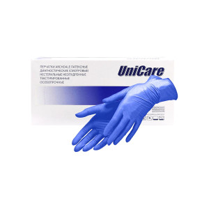 Перчатки ARCHDALE Unicare латексные особопрочные синие, размер M, 25 пар.