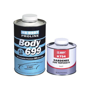 Body PRO Лак 699 SR HS 2_1 1 л.+ отведитель быстрый 754 0,5 л. (заводская шагрень)-02