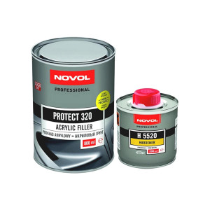 Грунт акриловый заполняющий Novol Protect 320 4+1 Acrylic Filler серый 0,8 л. с отвердителем 0,2 л.