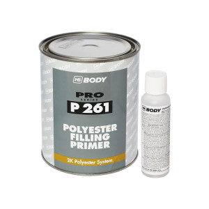 Body PRO Грунт-наполнитель полиэфирный P261 серый 1 л.+ отвердитель 705 0,05 л. (окрашиваемый)-01