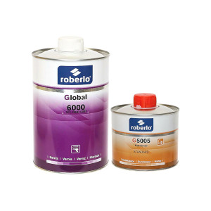 ROBERLO Акриловый лак GLOBAL 6000 HS 2_1 1 л. + отвердитель G5005 Standard 0,5 л.-02