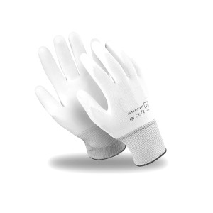 8301 Перчатки нейлоновые с нитриловым обливом (белые)-02