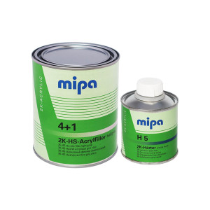 Mipa Акриловый грунт наполнитель 4+1 Acrylfiller HS hellgrau 1 л. (серый) + отвердитель H5 0.25 л.-0
