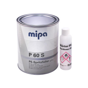 Mipa Шпатлевка полиэфирная жидкая P60S Spritzfuller grau 1 л. (с отвердителем)
