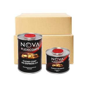 Быстросохнущий прозрачный автомобильный акриловый лак NOVA Flexicoats 2+1 Express (6 комплектов) 1