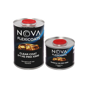 Глянцевый прозрачный автомобильный акриловый лак NOVA Flexicoats 2+1 HS PRO X500 1 + 0,5 л. 1