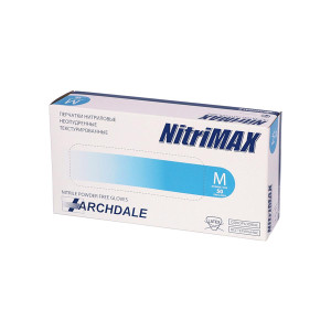 Перчатки универсальные нитриловые Archdale NitriMax 151M голубые, размер M, упаковка 50 пар