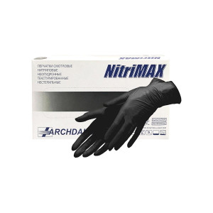 Перчатки ARCHDALE NitriMAX нитриловые смотровые черные, размер M, 50 пар