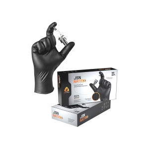 Перчатки нитриловые нескользящие Jeta Pro Natrix размер M черные упаковка (50 шт.) NATRIXBL08