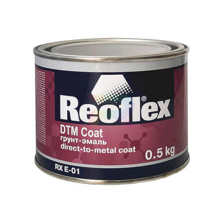 Reoflex Эмаль акриловая матовая 1К Acryl Top черный 0,5 кг.-03