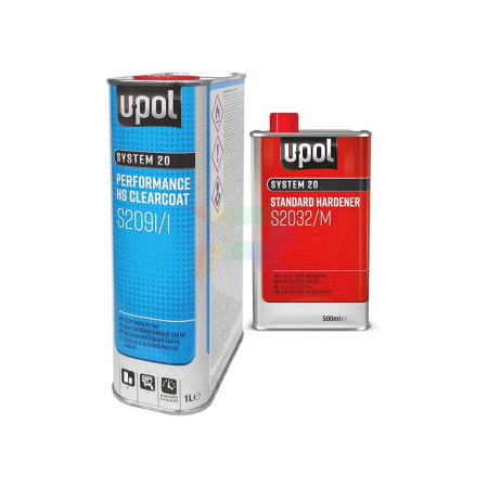 U-POL S2091 Высокопроизводительный акриловый лак 2K HS Performance 2_1 1 л. с отвердителем 0,5 л. S2