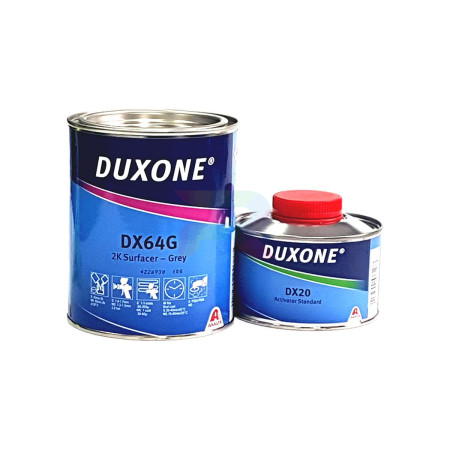 Duxone 2К Грунт-наполнитель для авто DX64G 1 л. + DX20 0.25л . черный-02
