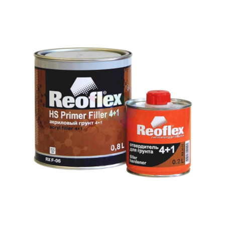 Reoflex Акриловый грунт 4_1 HS Primer Filler красный 0,8 л. с отвердителем 0,2 л.-08