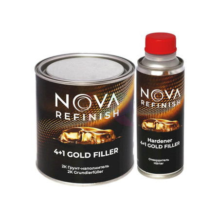NOVA Акриловый грунт-наполнитель 2K 4+1 GOLD FILLER 0,8 л. + отвердитель 0,2 л. (белый)-01