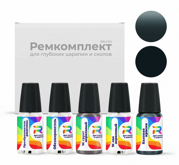 Ремкомплект Jeep BPK, PK, PPK, QPK - Magnesium для глубоких сколов и царапин с коррозией (Базовая краска, Перламутровый двухслойный, Серый)