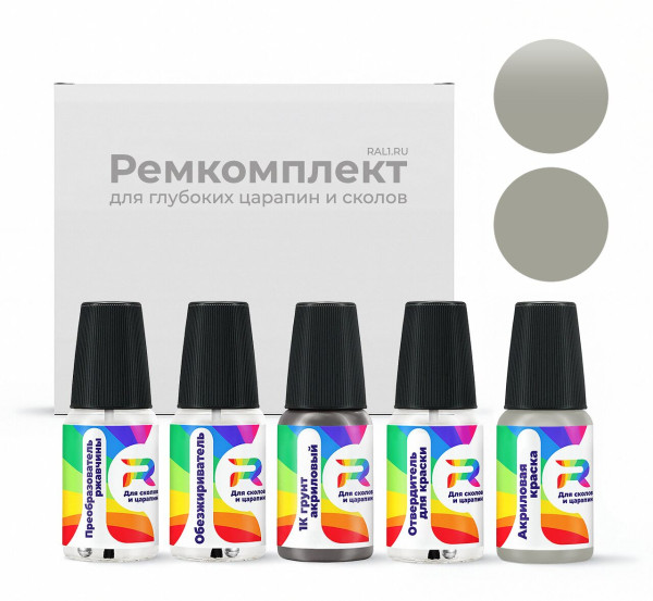 Ремкомплект Jeep BDA, CHABDAI - Pastel Slate Gray для глубоких сколов и царапин с коррозией (Акриловая краска, Матовый, Серый)