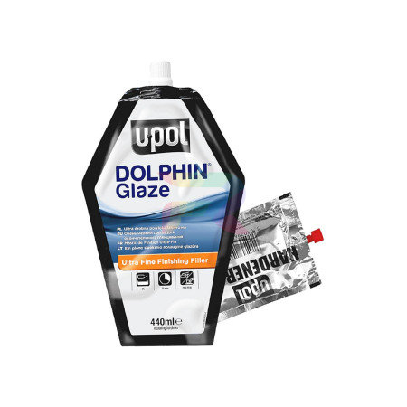 U-POL Шпатлевка жидкая саморастекающаяся DOLPHIN GLAZE, пакет 440 мл.-03
