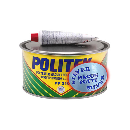 POLITEK Шпатлёвка Alu PP-280 (серебристая) 0,4 кг.-02