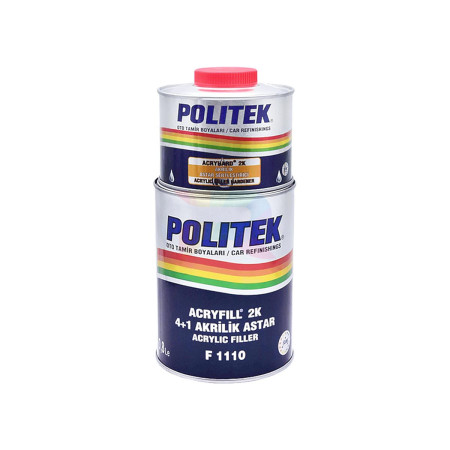 POLITEK Акриловый грунт 2K 4+1 HS F1110 черный 1 л. + отвердитель 0,25 л.-02