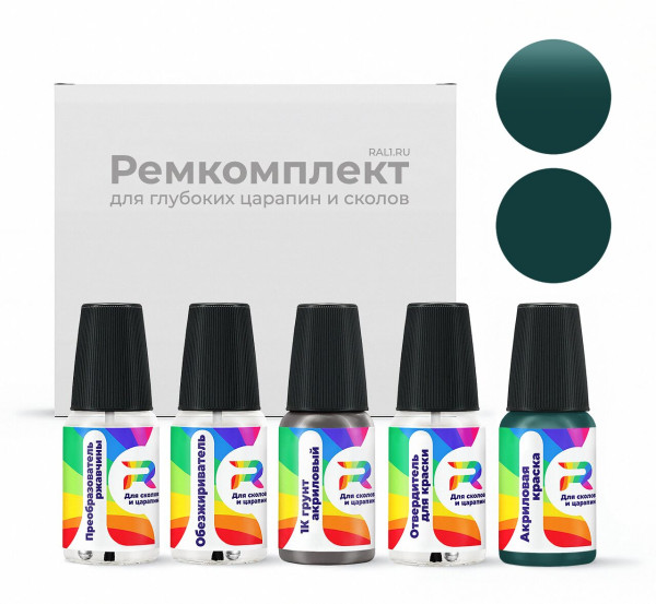 Ремкомплект Lincoln M6682D, FA6682D, MDWAXPD - Med. Seafoam для глубоких сколов и царапин с коррозией (Акриловая краска, Матовый, Зеленый)