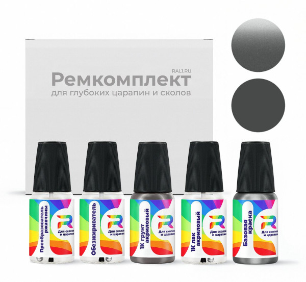 Ремкомплект DAF 1745677-6698, 1745677-6698-AA-F, S8685, 6698 - Sec 9973 Grey для глубоких сколов и царапин с коррозией (Базовая краска, Двухслойный металлик, Серый)