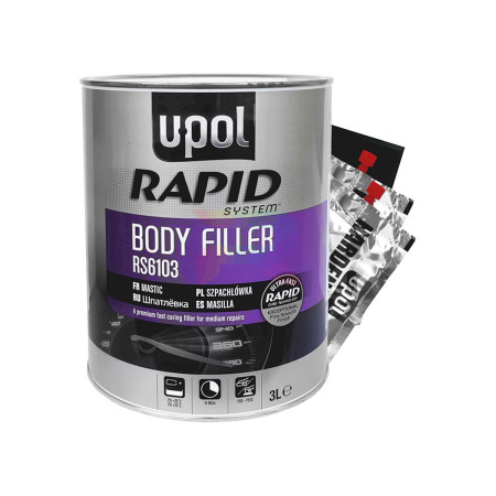 U-POL RS6103 Шпатлевка быстросохнущая универсальная Rapid Body Filler серая 3 л.-03