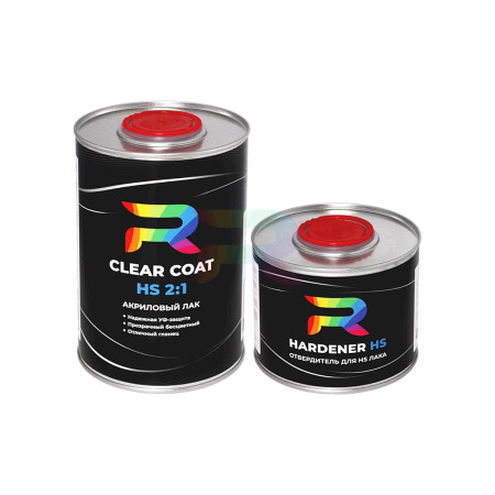 Лак акриловый бесцветный глянцевый RAL1 2:1 HS Clear Coat 1 л. с отвердителем 0,5 л. 1