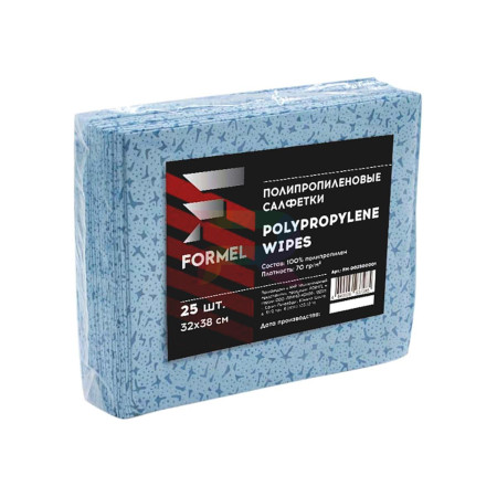 FORMEL Салфетки для обезжиривания (полиропиленовые) 32 х 38 см, пакет 25 шт. 01