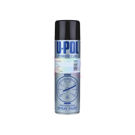 U-POL Power Can Satin Black PCSB_AL Эмаль черная полуматовая аэрозоль 500 мл.-03