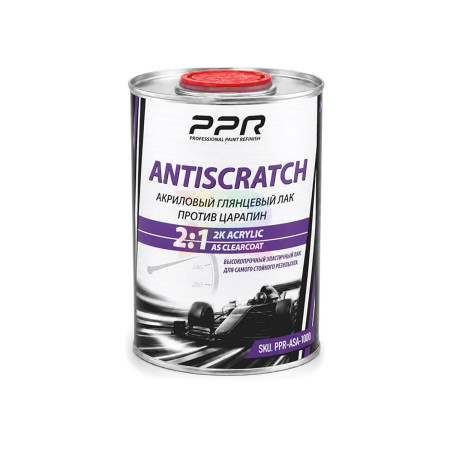Глянцевый акриловый лак против царапин PPR 2K ANTISCRATCH 1 л. с отвердителем 0,5 л. 3