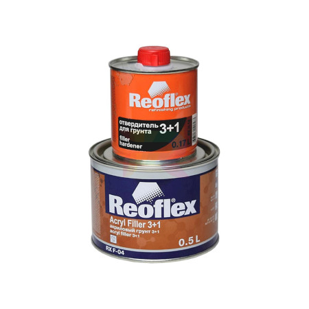 Reoflex Грунт акриловый 3+1 белый 0,5 л. с отвердителем 0,17 л.-05