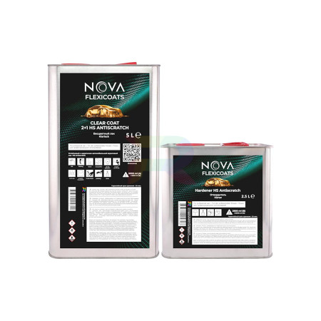 Устойчивый к царапинам автомобильный акриловый лак NOVA Flexicoats 2+1 HS Antiscratch 5 л. + 2,5 л.1