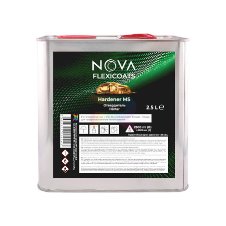 Глянцевый бесцветный акриловый автомобильный лак NOVA Flexicoats 2+1 MS 5 л. с отвердителем 2,5 л. 3