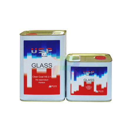USP Прозрачный лак GLASS HS 5л.+отв 2,5л.-02