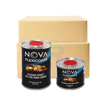 Глянцевый прозрачный автомобильный акриловый лак NOVA Flexicoats 2+1 HS PRO X500 (6 комплектов) 1