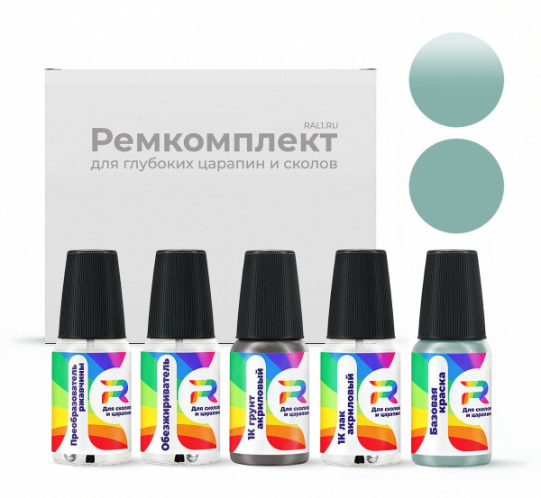 Ремкомплект Mini 490, YB28, B28 - Ice Blue для глубоких сколов и царапин с коррозией (Базовая краска, Двухслойный, Синий)