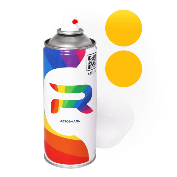 Автоэмаль аэрозольная Mitsubishi TE4 - Broom Yellow (Акриловая краска, Солид, Желтый) баллон 520 мл.