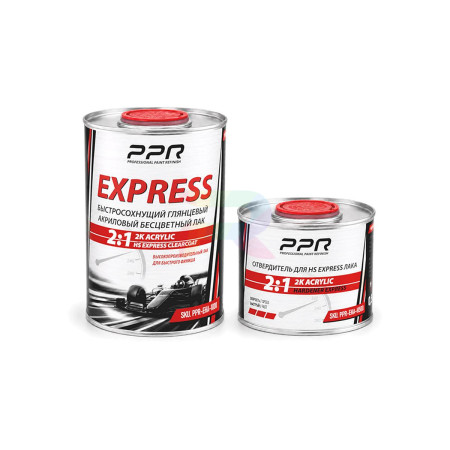 Быстросохнущий глянцевый бесцветный акриловый лак PPR 2K EXPRESS 1 л. с отвердителем 0,5 л. 1