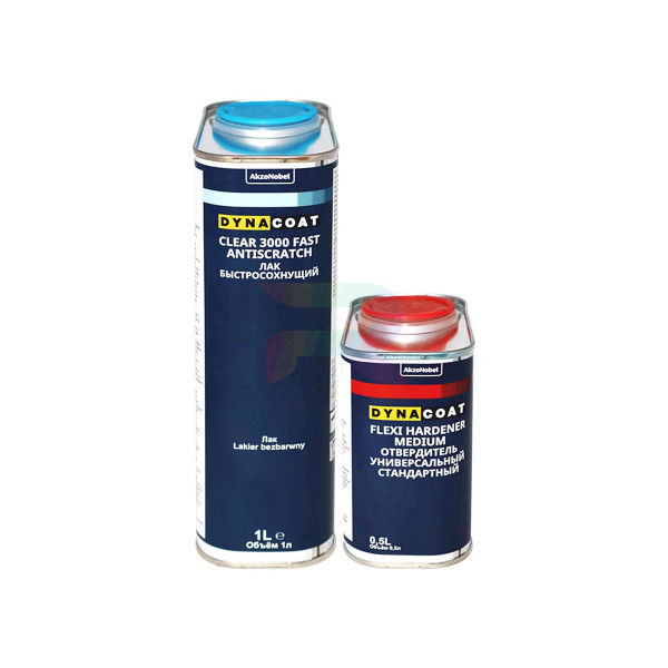 Dynacoat Лак быстросохнущий 3000 Antiscratch Fast 1 л. + отвердитель Flexi Medium 0,5 л. 02