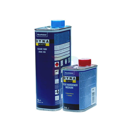 Dynacoat Лак стандартный 1500 HS 1 л. + отвердитель Flexi Medium 0,5 л.-03
