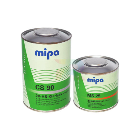 Mipa Лак акриловый стойкий к царапинам 2K HS Klarlack CS90 1 л. + отвердитель MS25 0,5 л.-01