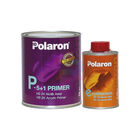 Polaron Грунт 5+1 HS 2K Acrylic Primer серый 1 л. + 0,2 л. быстрый-04