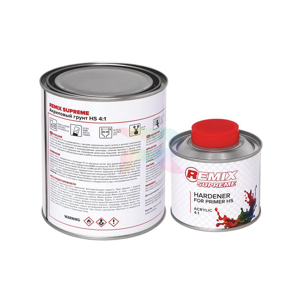 Грунт-выравниватель акриловый автомобильный Remix Supreme 2K Primer 4:1 HS серый 2